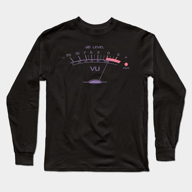 Volume VU Meter Purple - Musician Audio Engineer Analog Guitar Recording Studio Long Sleeve T-Shirt by blueversion